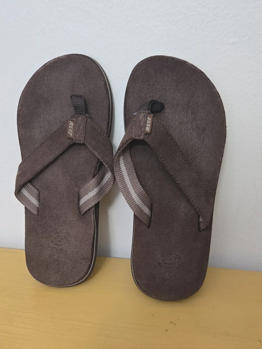 Reef Brown Suede-Style Strappy Flip Flops